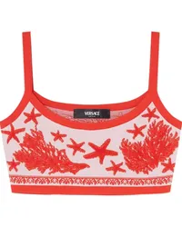 Versace Gestricktes Barocco Sea Cropped-Top Rosa