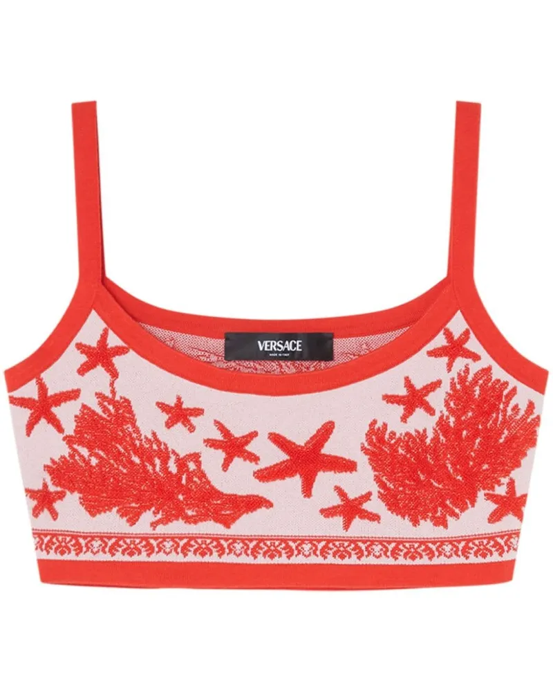 Versace Gestricktes Barocco Sea Cropped-Top - Rosa Rosa