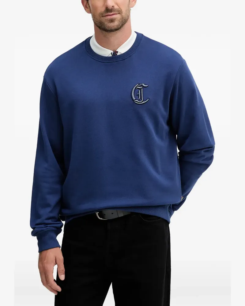 Just Cavalli logo-patch crew-neck sweatshirt - Blau Blau