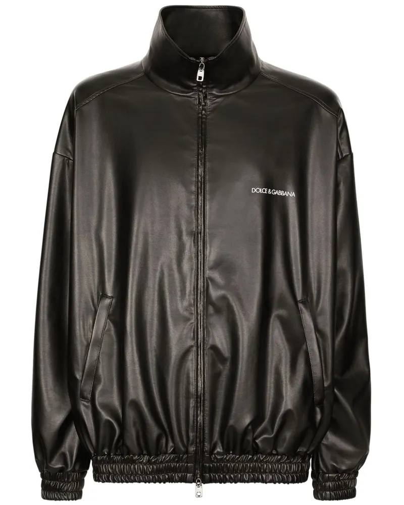 Dolce & Gabbana Bomberjacke aus Faux-Leder - Schwarz Schwarz