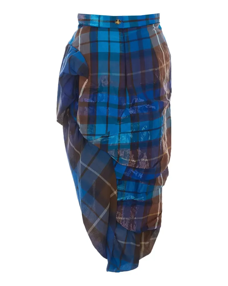 Vivienne Westwood check-pattern asymmetrical skirt - Blau Blau