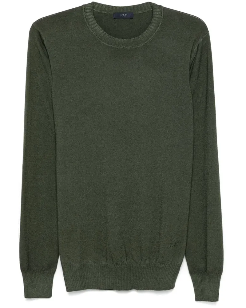 Fay Fein gestrickter Pullover - Grün Grün