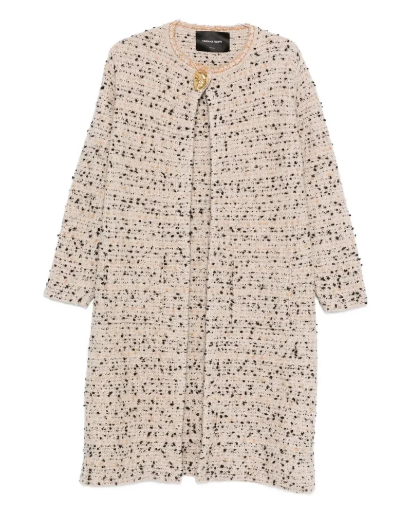 Fabiana Filippi Tweed-Mantel mit Knopfdetail - Nude Nude
