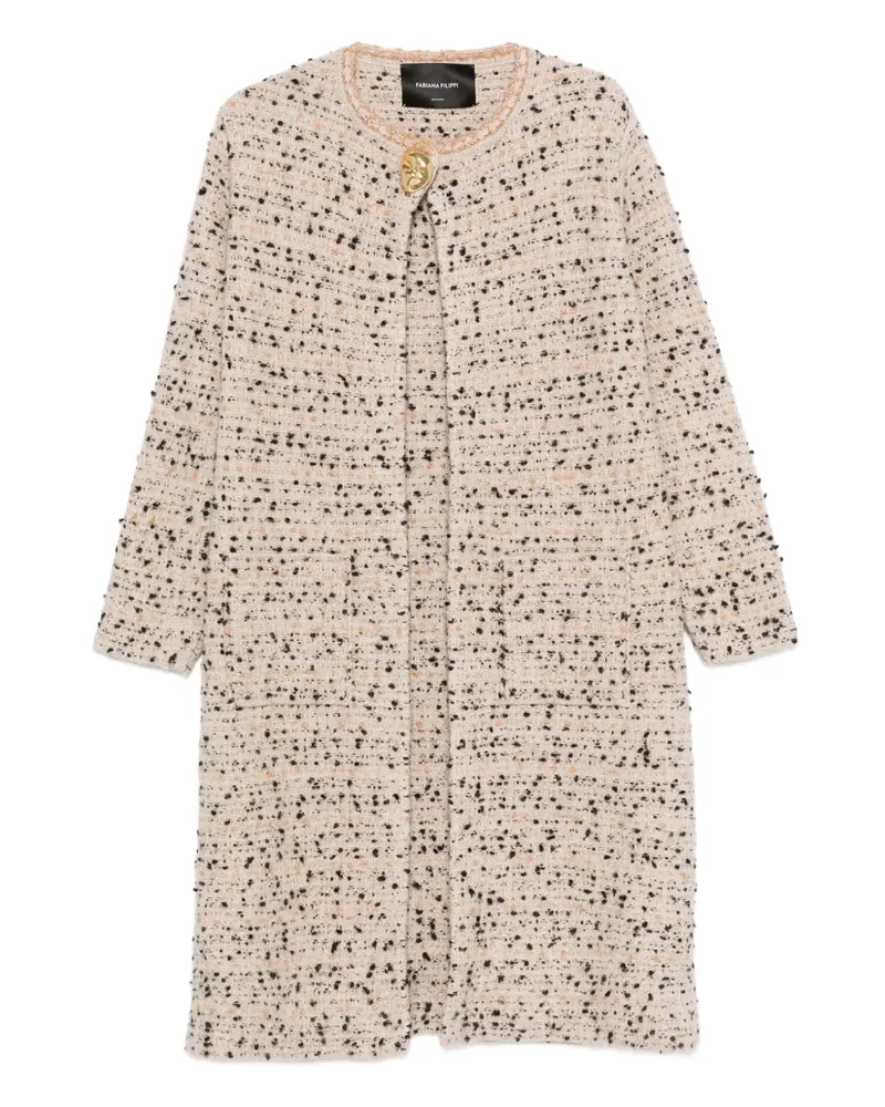 Fabiana Filippi Tweed-Mantel mit Knopfdetail - Nude Nude