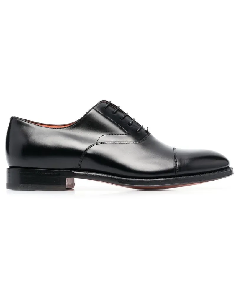 Santoni Oxford-Schuhe mit Glanzoptik Schwarz