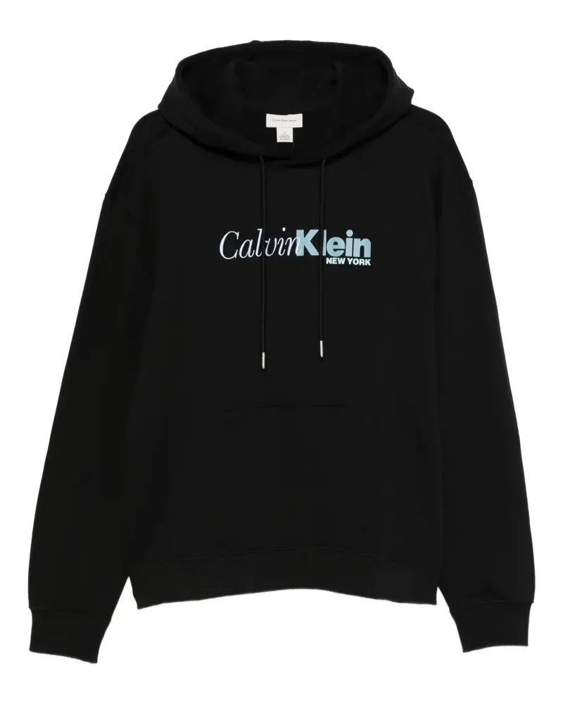 Calvin Klein logo-print hooded sweatshirt - Schwarz Schwarz