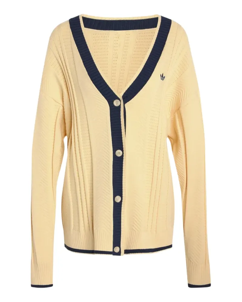 adidas Cardigan mit Logo-Stickerei - Gelb Gelb