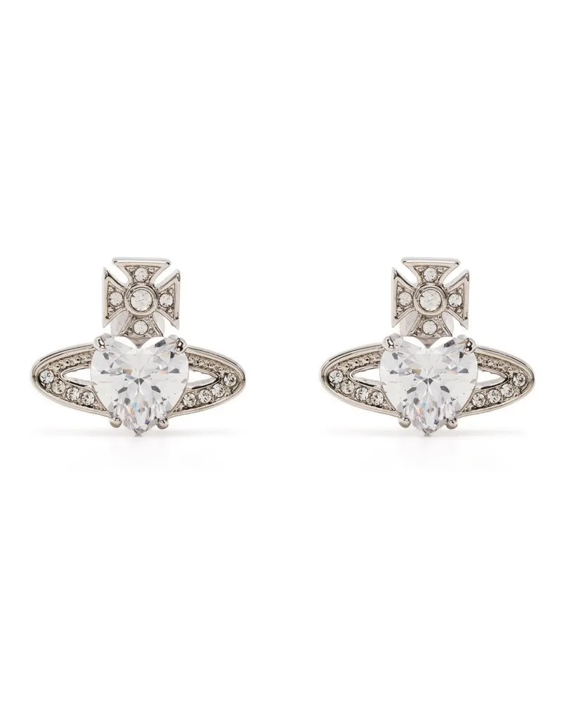 Vivienne Westwood Ariella Ohrstecker mit Logo - Silber Silber