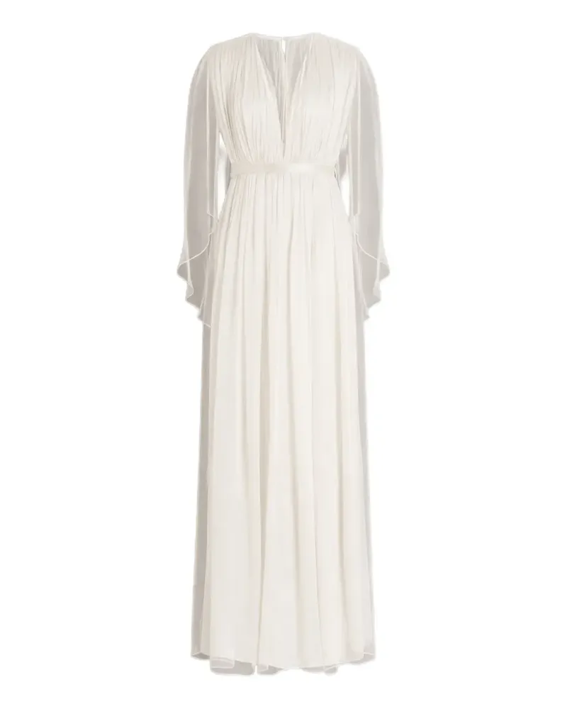 Alberta Ferretti pleated silk maxi dress - Weiß Weiß
