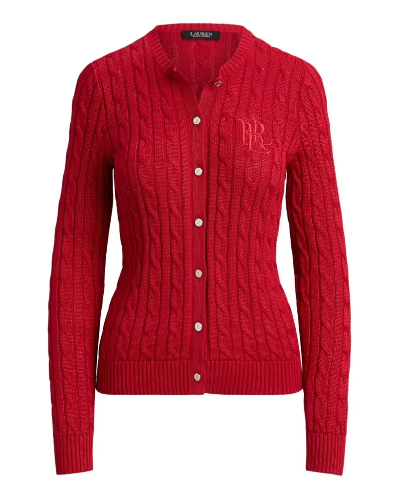 Ralph Lauren Cardigan mit Zopfmuster - Rot Rot