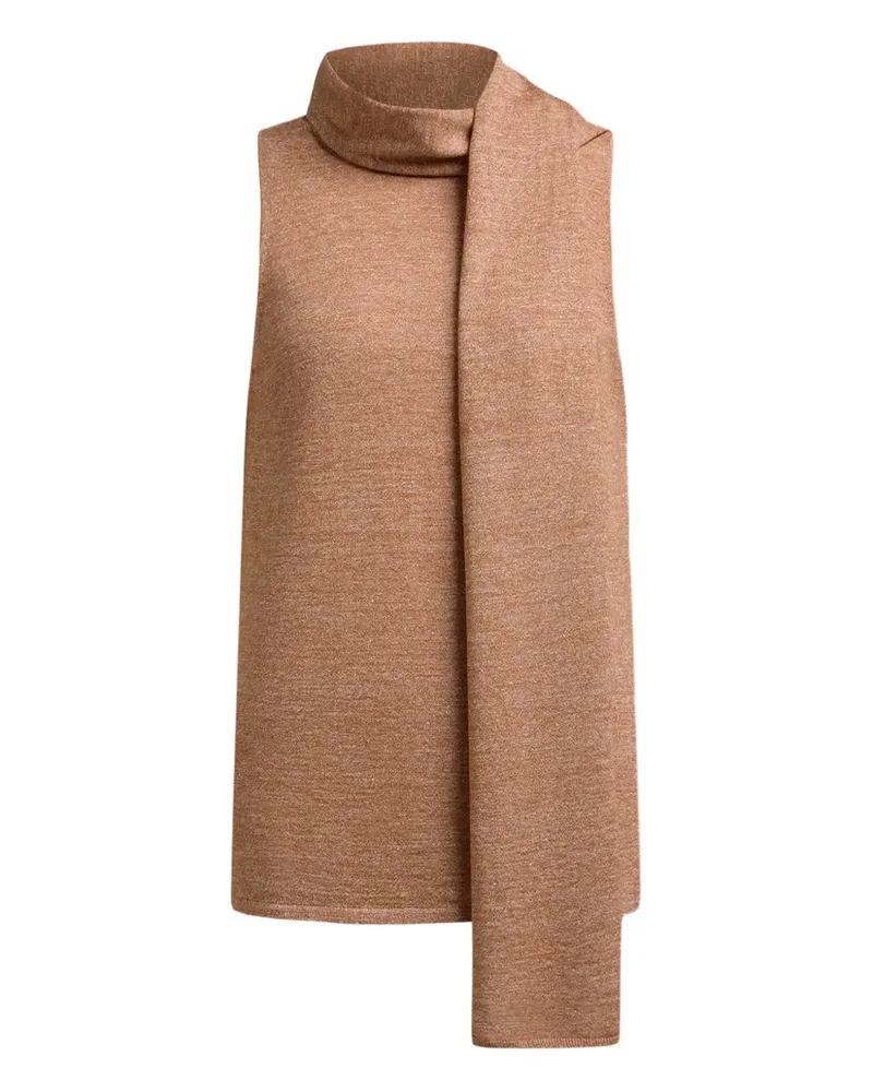 12 STOREEZ Pullover mit Schal - Braun Braun