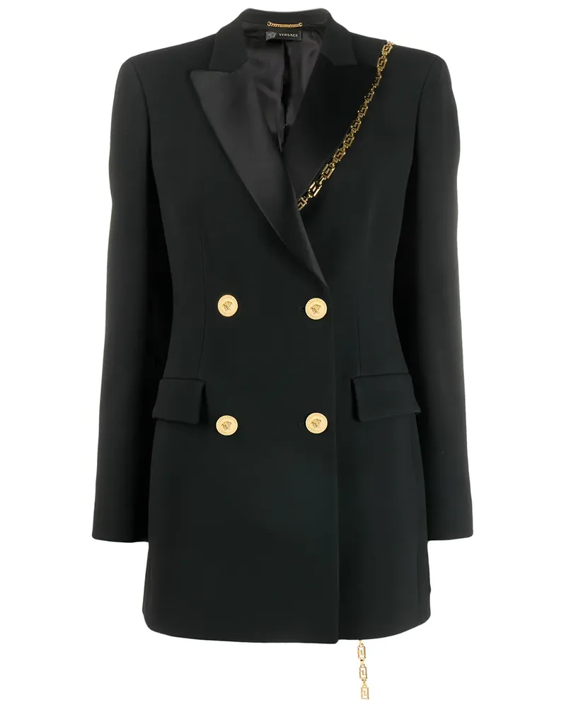 Versace Doppelreihiger Blazer - Schwarz Schwarz