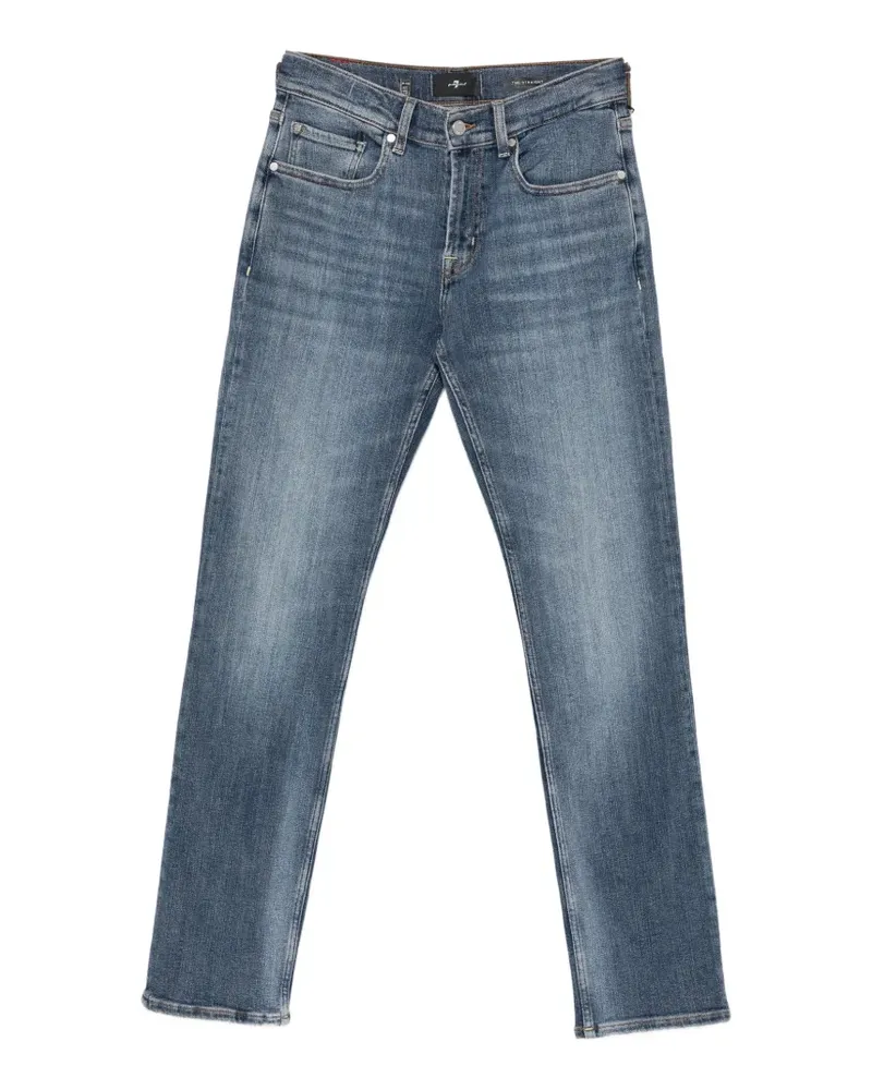 7 for all mankind Ausgeblichene The Straight Jeans - Blau Blau