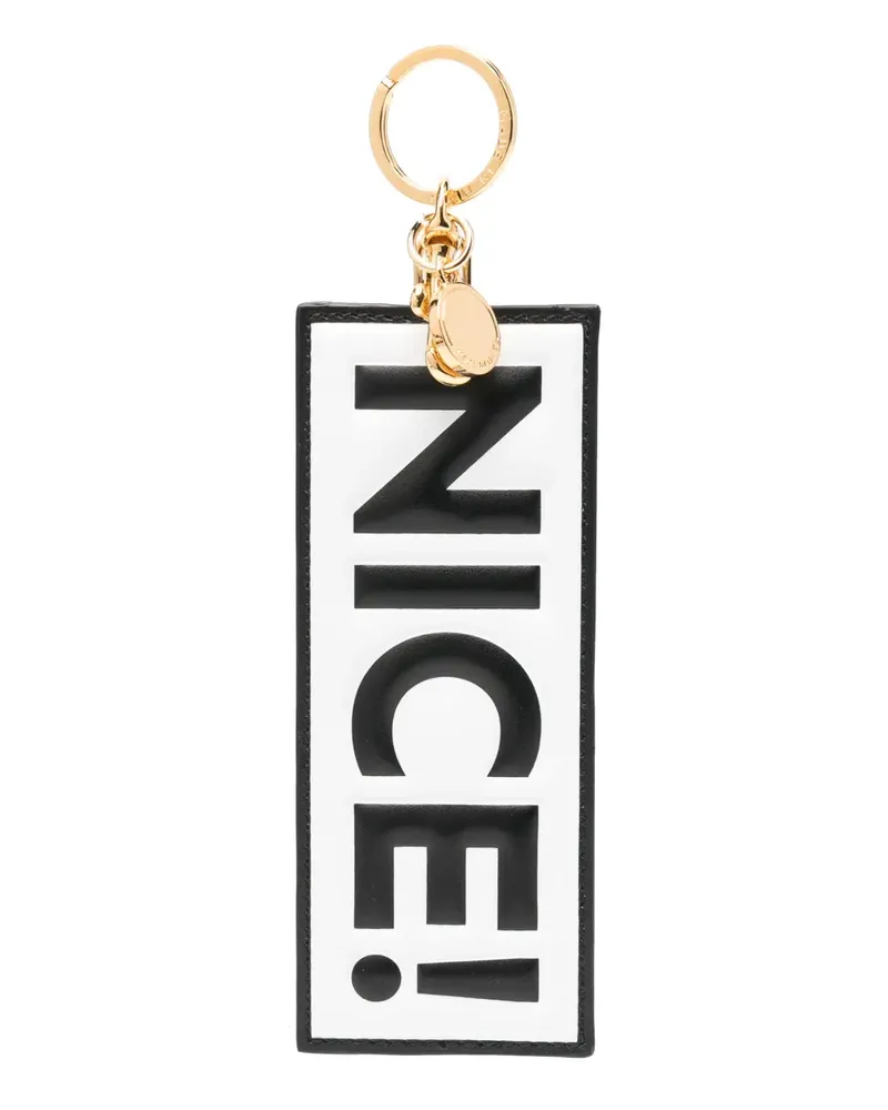 Moschino Schlüsselanhänger mit Slogan-Print - Weiß Weiß