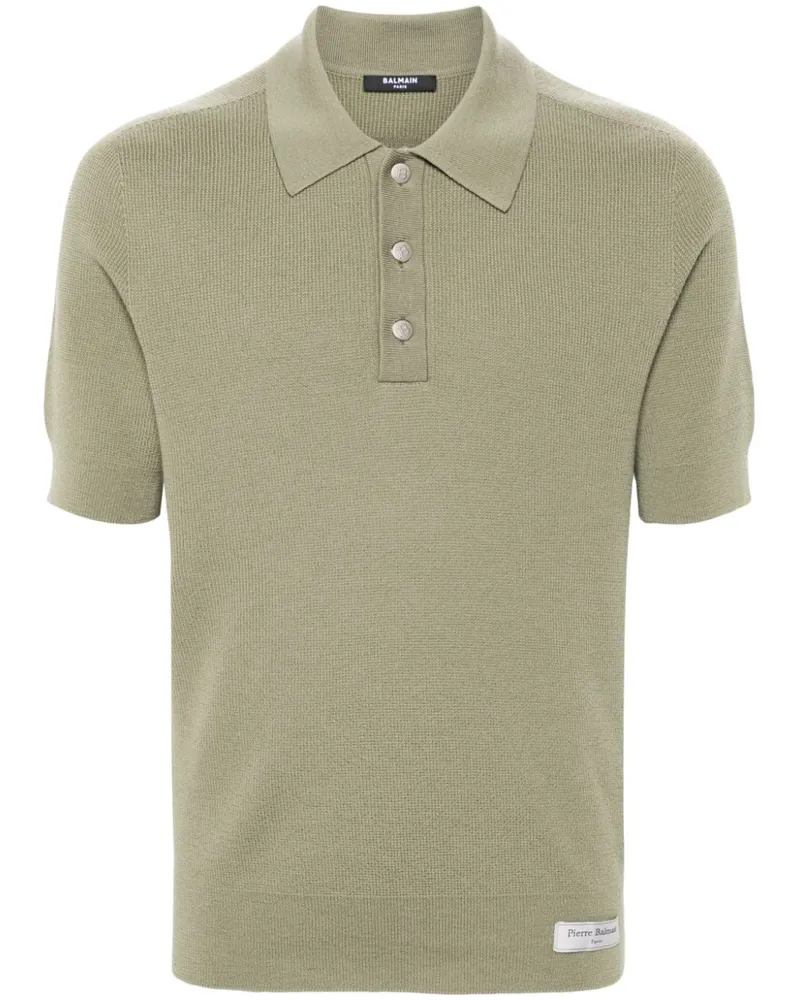 Balmain Poloshirt aus Merinowolle - Grün Grün