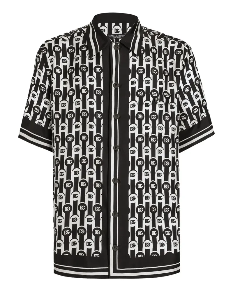Dolce & Gabbana Hemd mit Logo-Print - Schwarz Schwarz