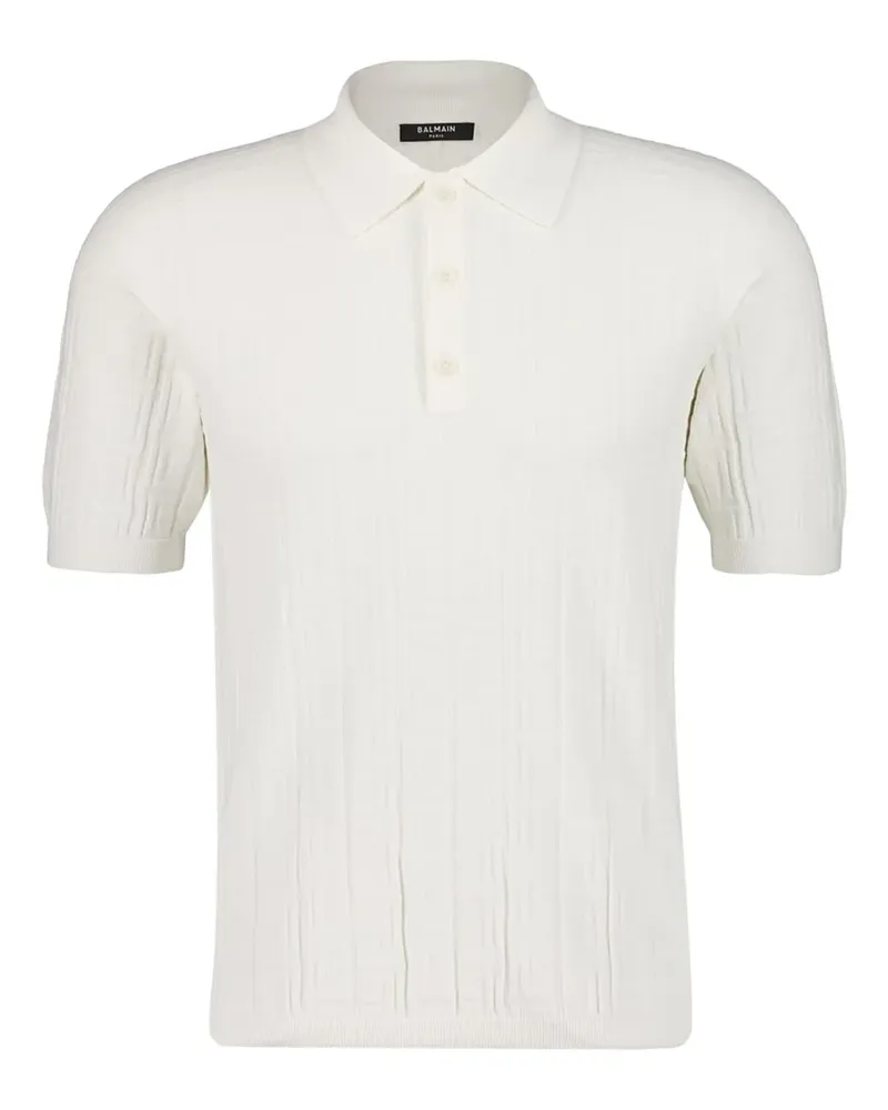Balmain Gestricktes Poloshirt - Weiß Weiß