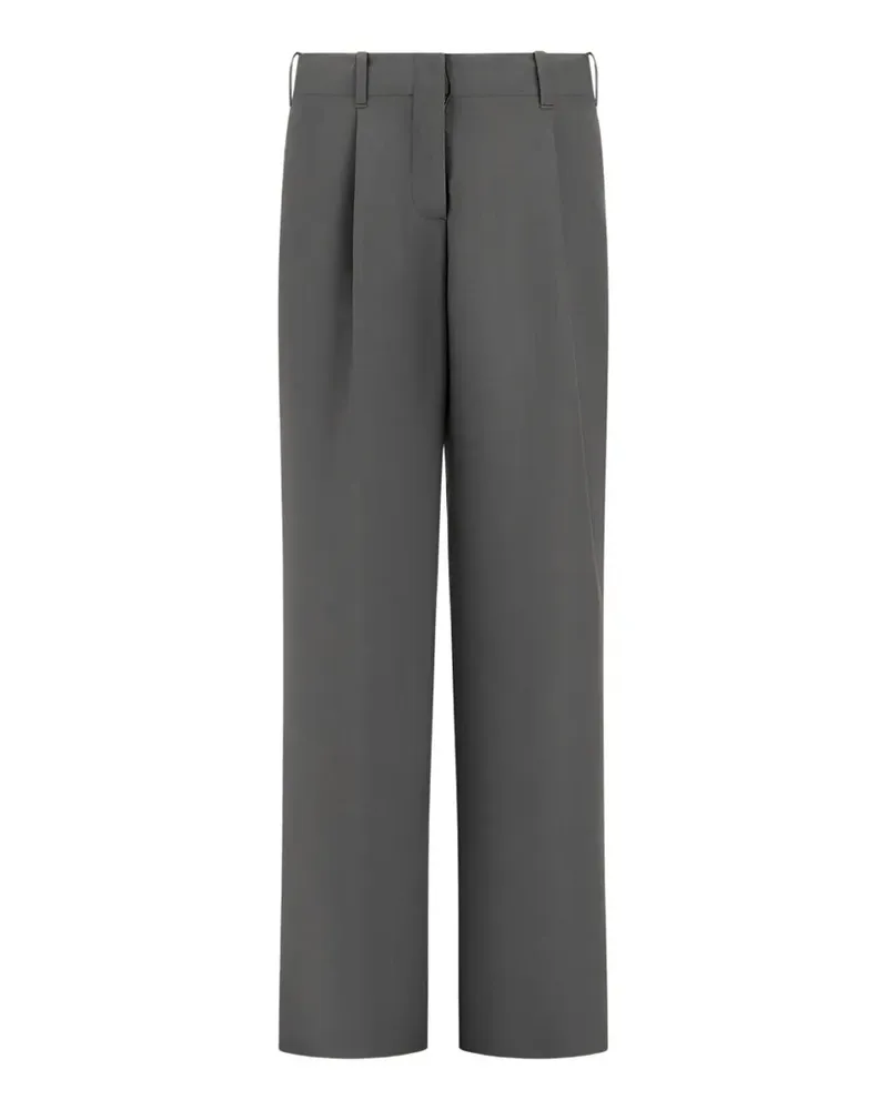 Herno Straight-Leg-Hose mit Falten - Grau Grau