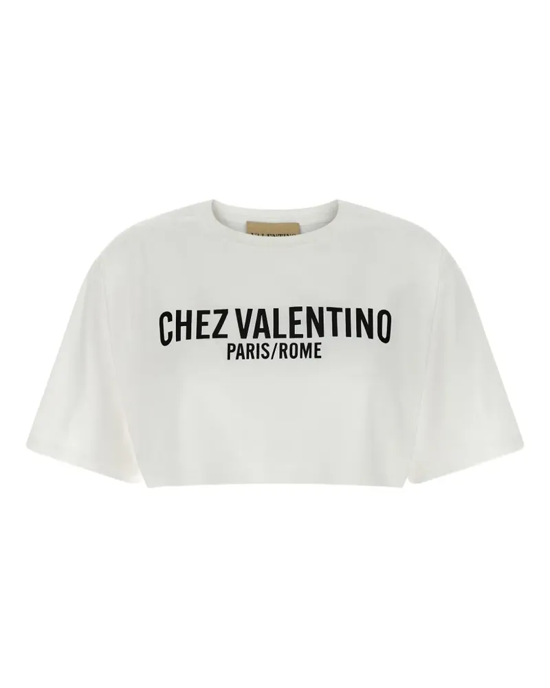 Valentino Garavani cropped print T-shirt - Weiß Weiß