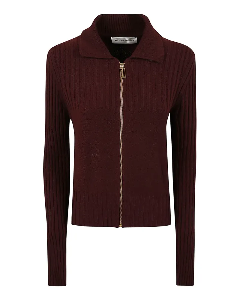 Victoria Beckham ribbed-knit zip-up cardigan - Rot Rot