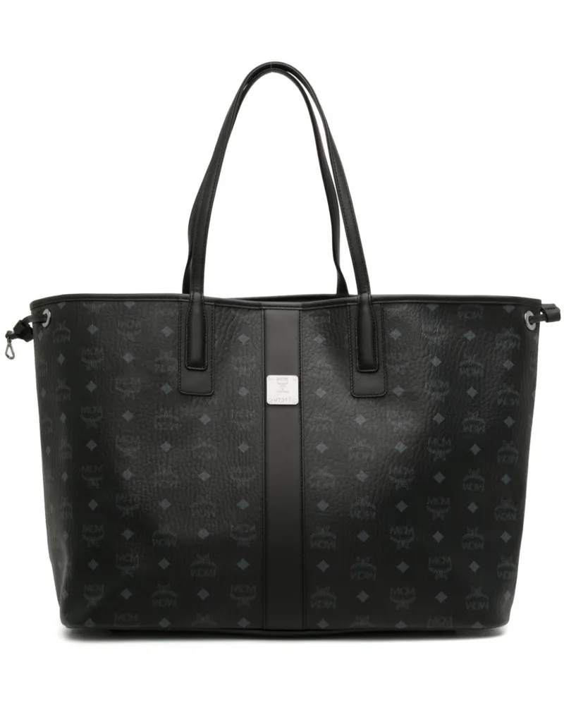 MCM Großer Liz Shopper mit Logo-Print - Schwarz Schwarz