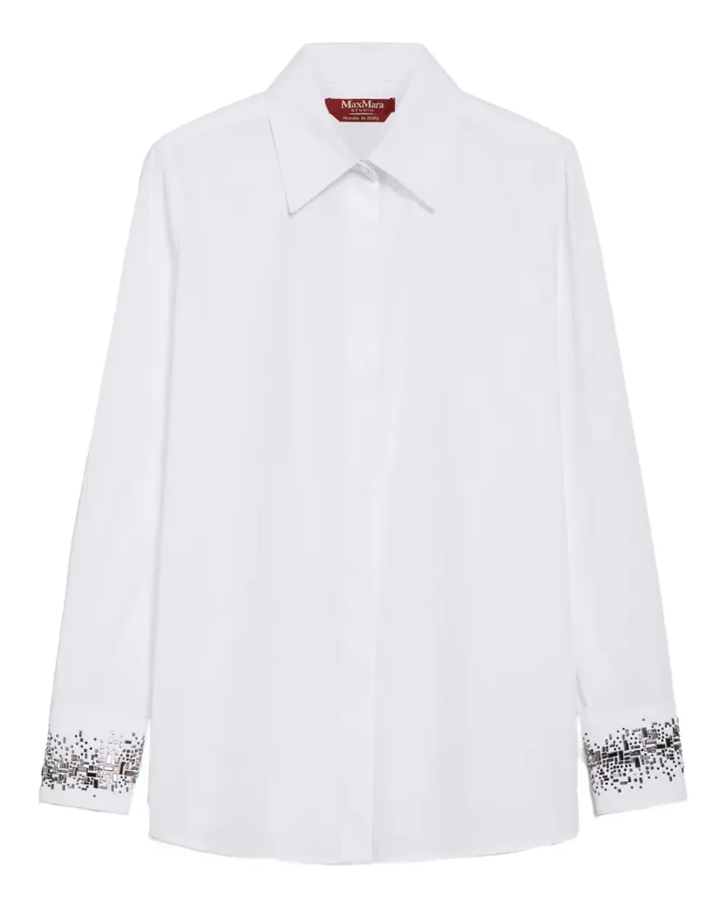 Max Mara Hemd mit Kristallen - Weiß Weiß