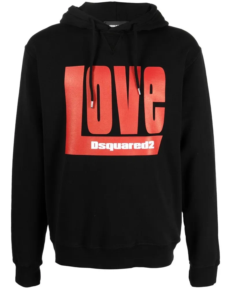 Dsquared2 Hoodie mit Logo-Print Schwarz