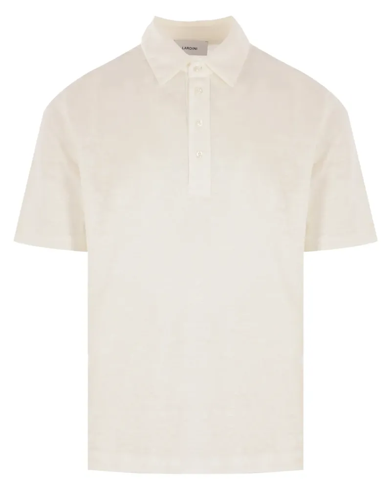 LARDINI Poloshirt aus Leinen - Weiß Weiß