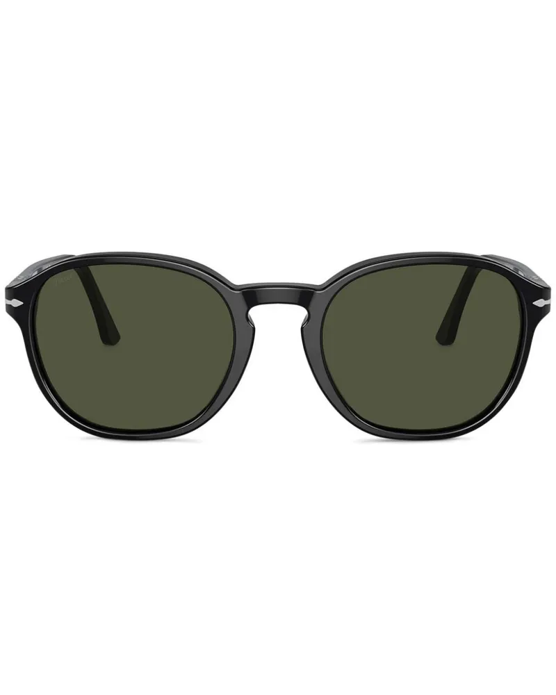 Persol Sonnenbrille mit rundem Gestell - Schwarz Schwarz