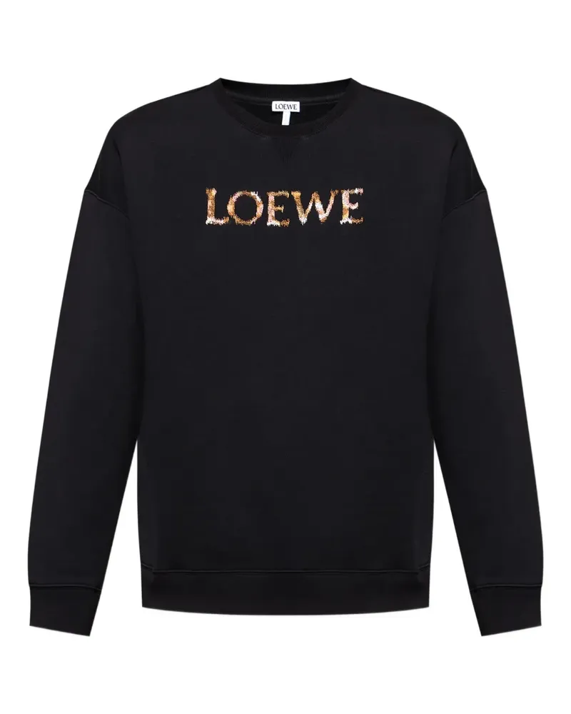 Loewe Sweatshirt mit Logo-Stickerei - Schwarz Schwarz