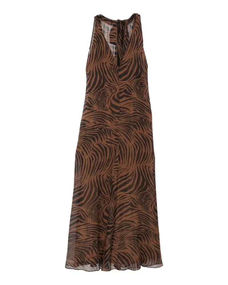 Max Mara zebra-print maxi dress - Braun Braun