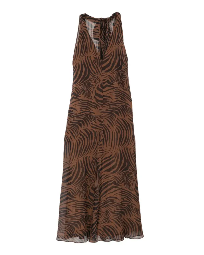 Max Mara zebra-print maxi dress - Braun Braun