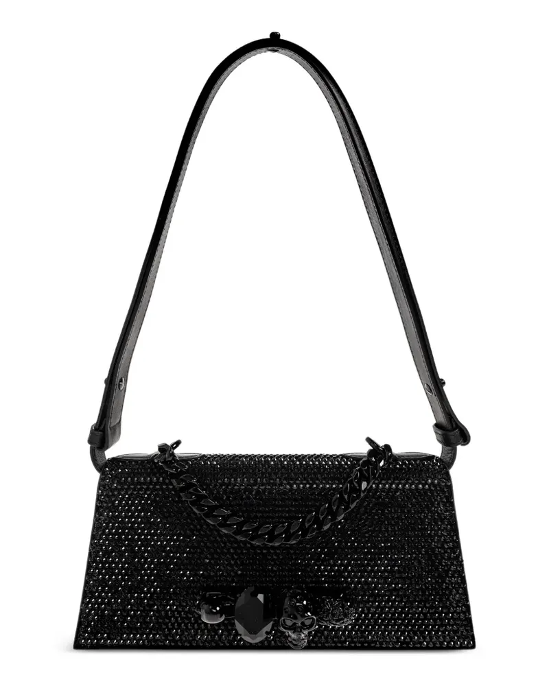 Alexander McQueen Mini Jewelled Schultertasche - Schwarz Schwarz