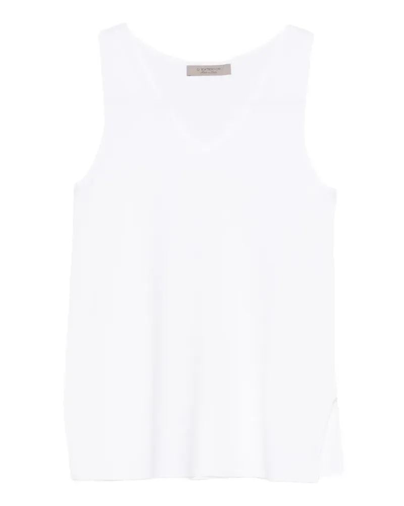 D.EXTERIOR V-neck sleeveless top - Weiß Weiß
