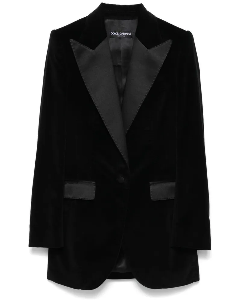 Dolce & Gabbana Turlington Samtblazer - Schwarz Schwarz