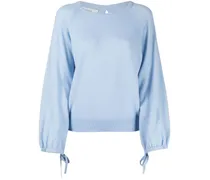 Kaschmirpullover mit rundem Ausschnitt - Blau