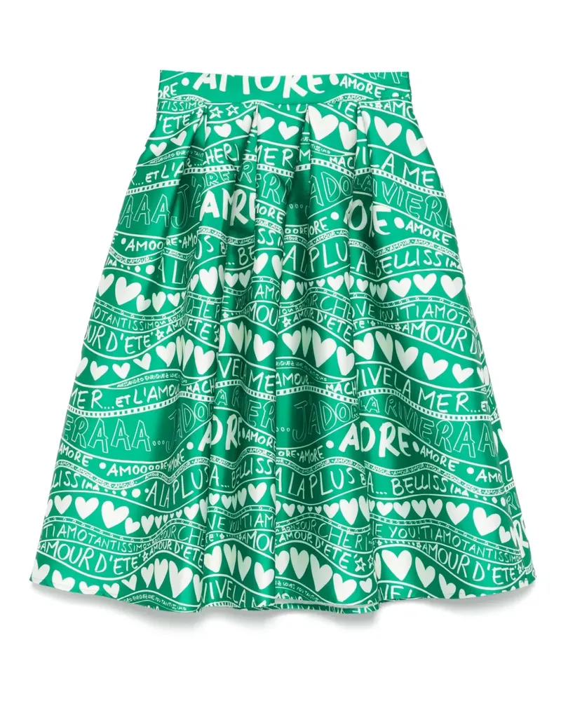 Alessandro Enriquez Midirock mit Print - Grün Grün