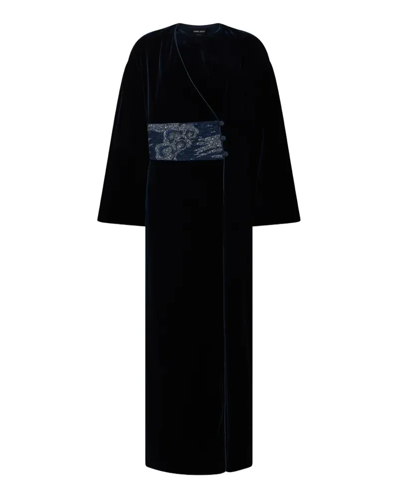 Giorgio Armani beaded velvet maxi dress - Blau Blau