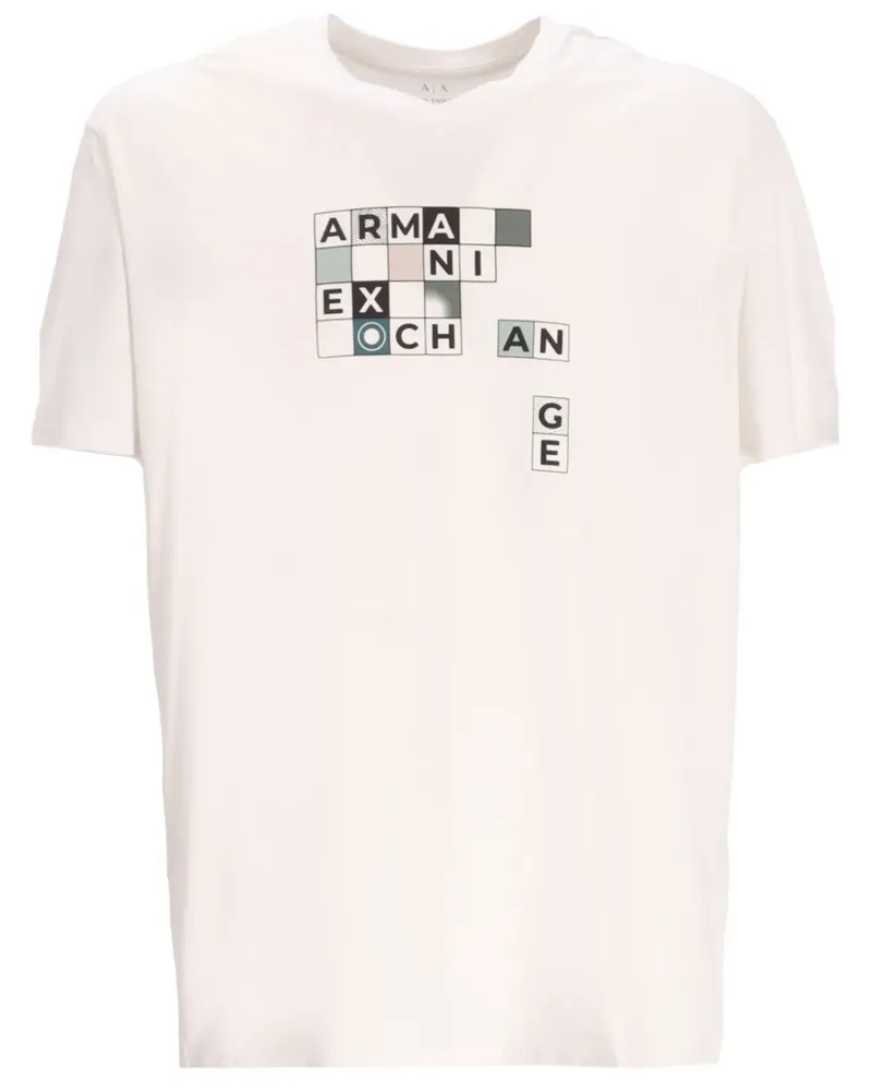 Armani Exchange T-Shirt mit Logo-Print - Weiß Weiß