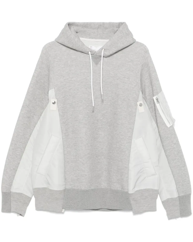 Sacai Hoodie mit Einsätzen - Grau Grau