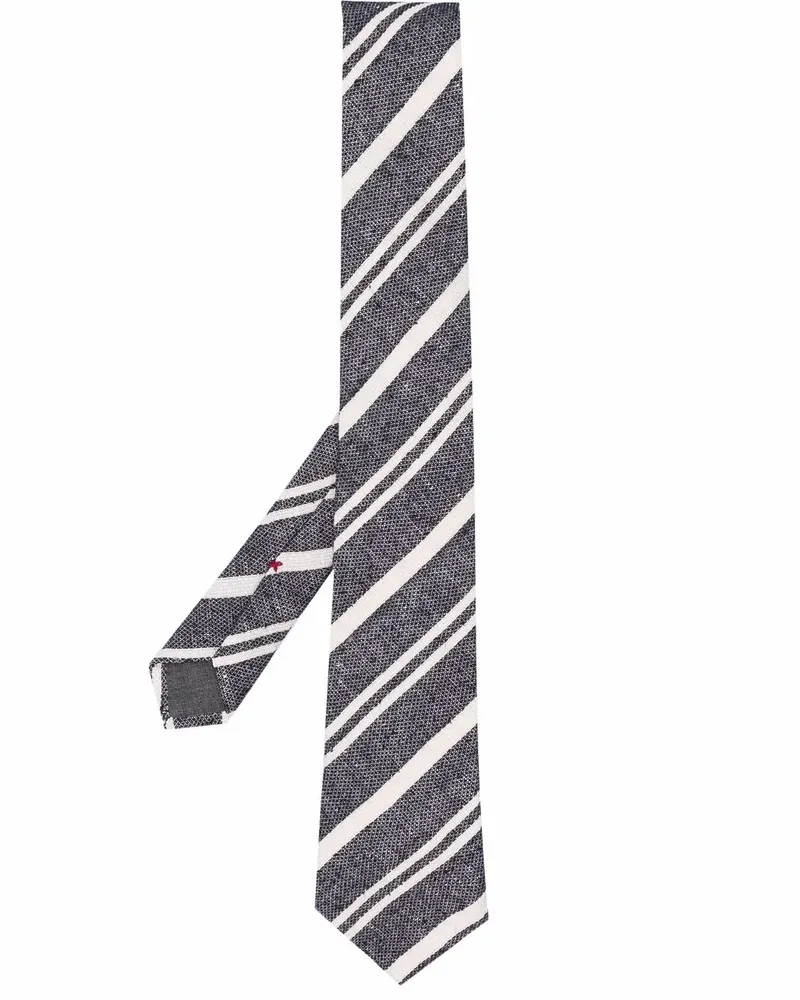 Brunello Cucinelli Krawatte mit diagonalen Streifen - Blau Blau
