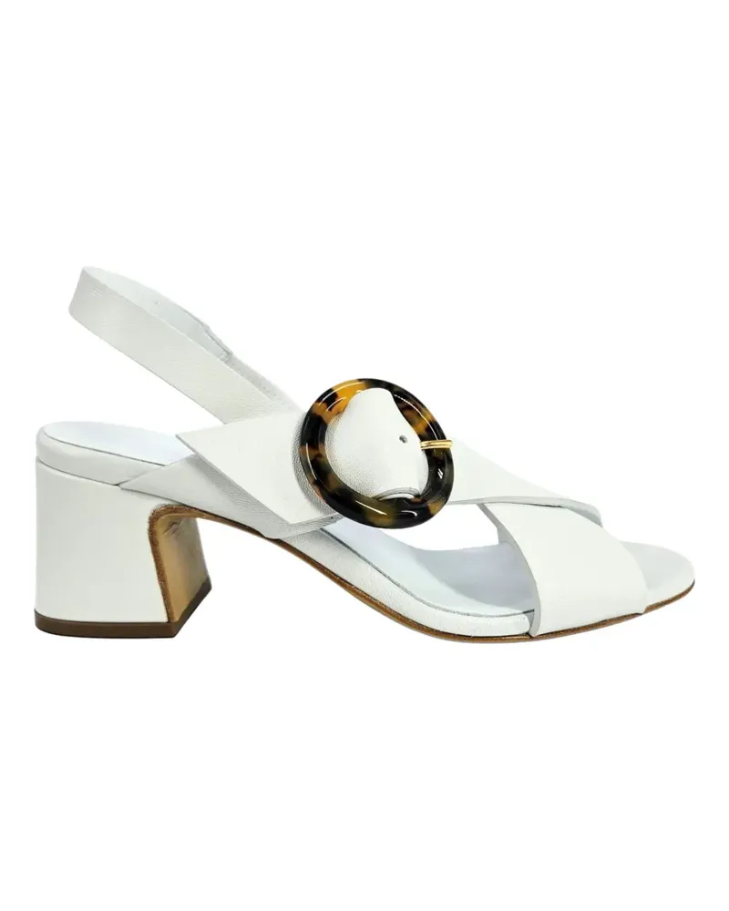 MADISON.MAISON buckle-detail slingback leather heeled sandals - Weiß Weiß