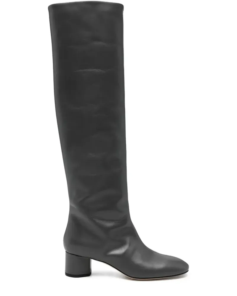aeyde Kniehohe Stiefel mit Blockabsatz - Grau Grau