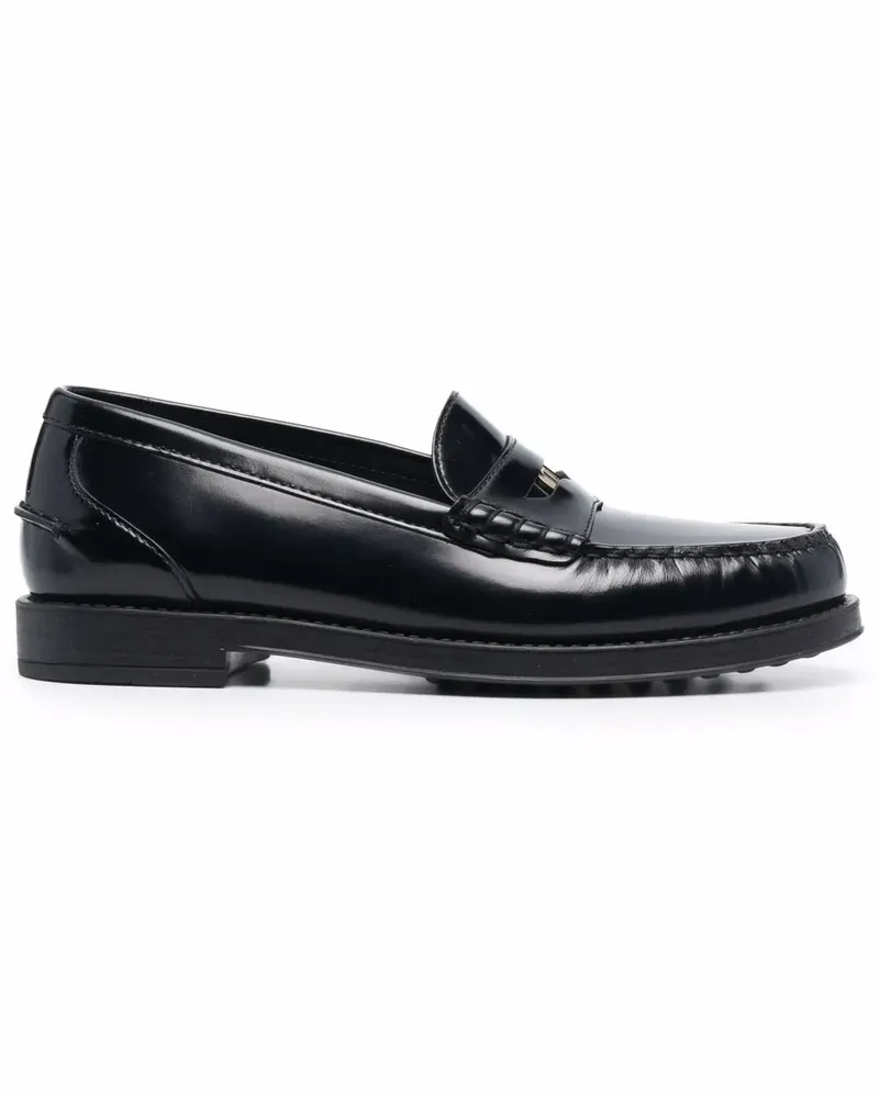 TOD'S Penny-Loafer mit Logo-Schild - Schwarz Schwarz