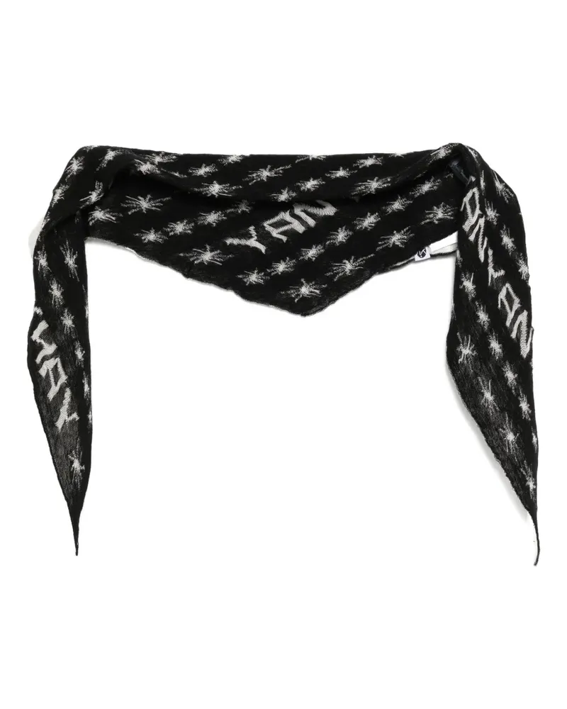 YANYAN KNITS starry-logo bandana - Schwarz Schwarz