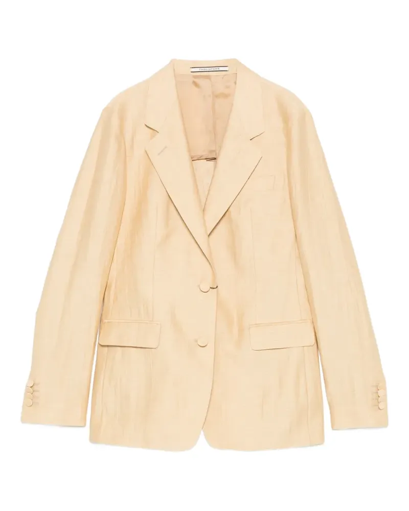 Tagliatore single-breasted slub-texture blazer - Nude Nude