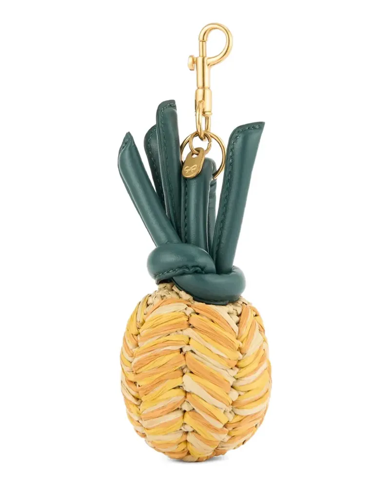 Anya Hindmarch pineapple-shaped raffia bag charm - Gelb Gelb