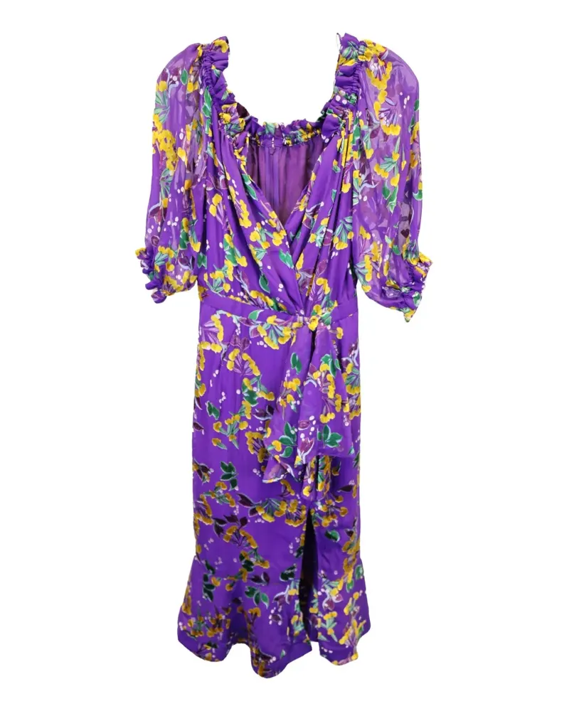 Saloni Olivia wrap-effect floral dress - Violett Violett