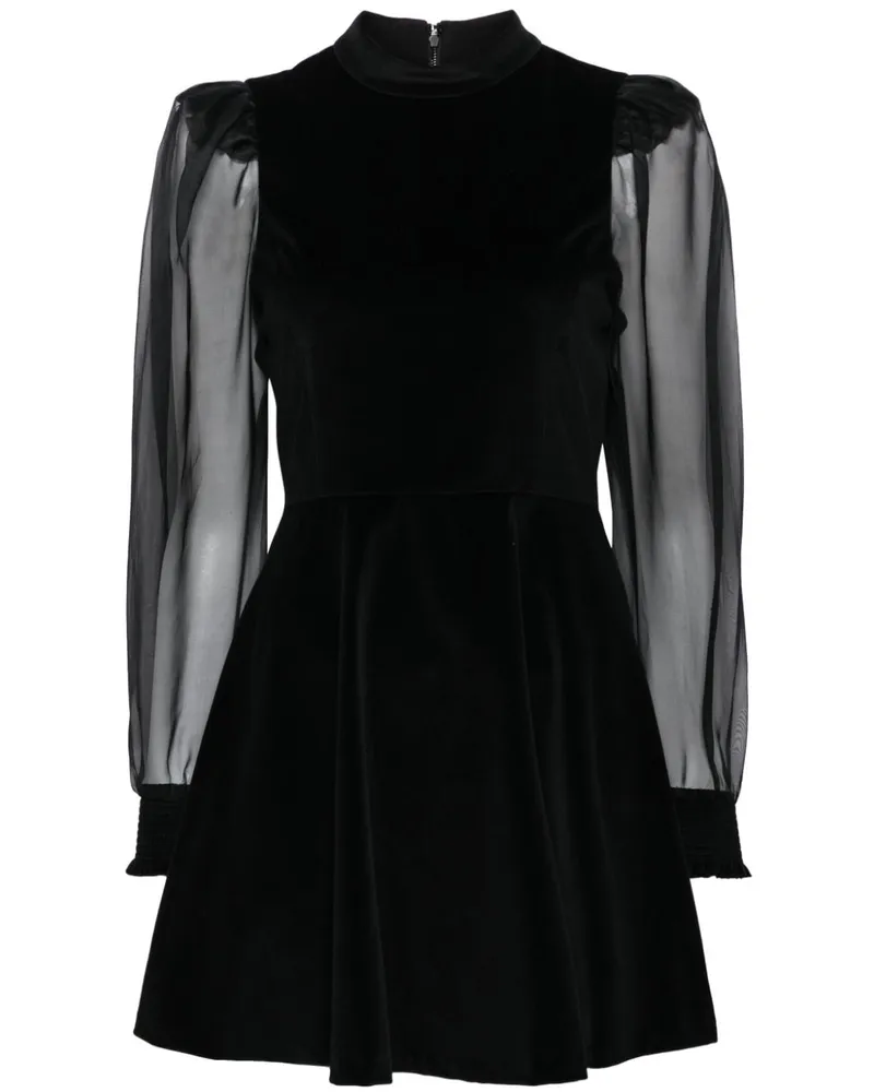 Alice + Olivia Paulette Kleid mit Stehkragen - Schwarz Schwarz