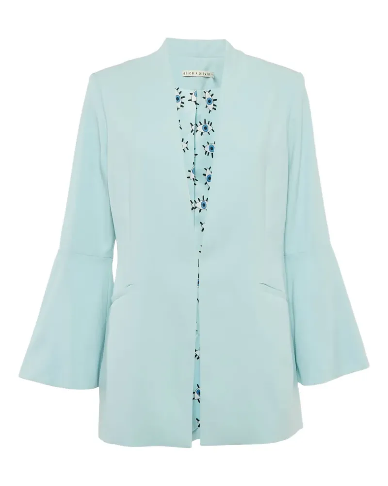 Alice + Olivia collarless blazer - Blau Blau